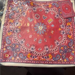 Brighton Tote Bandana Print Scarf with 'LOVE' Accent